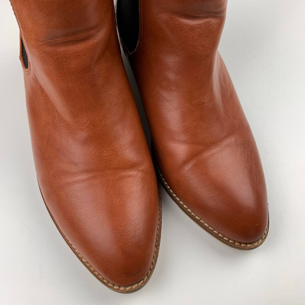 Arider Girl Heeled Chelsea Boots Brown Faux Leather Women's 6.5 - Picture 4 of 13